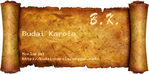 Budai Karola névjegykártya